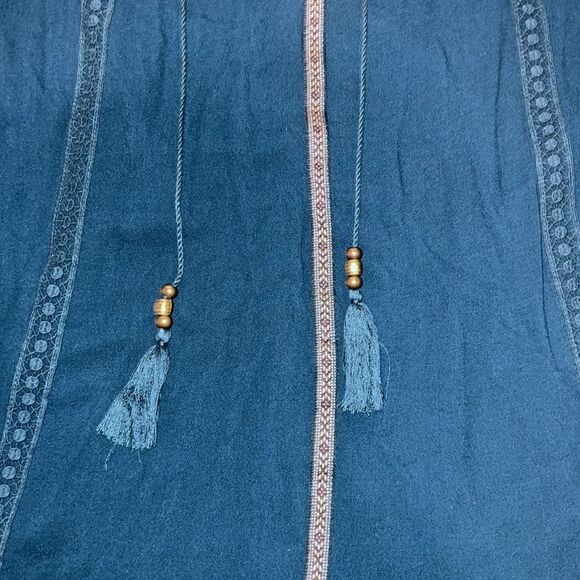 NEW Perch by Blu Pepper Bohemian Boho Shift Dress Sleeveless Tassels sz 3X - Picture 7 of 8